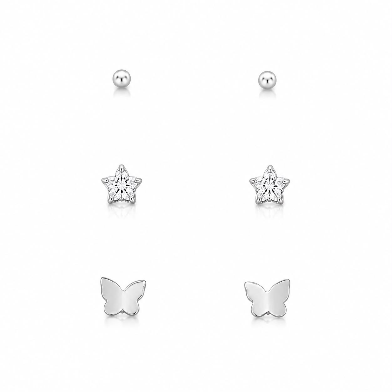Trio Estrela Zirc/bolinha/borboleta