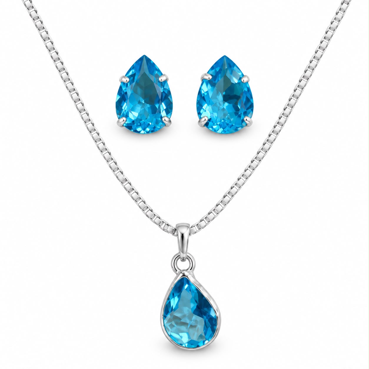 Conjunto gota azul claro 6mm