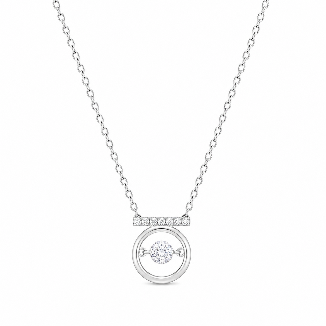 Colar Circulo Liso Pedra Crav