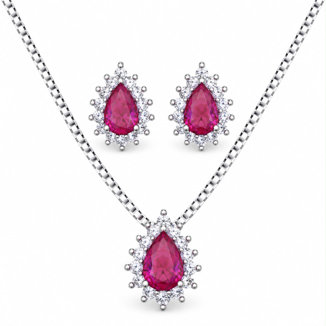 Conjunto Gota rosa pink Cravejada