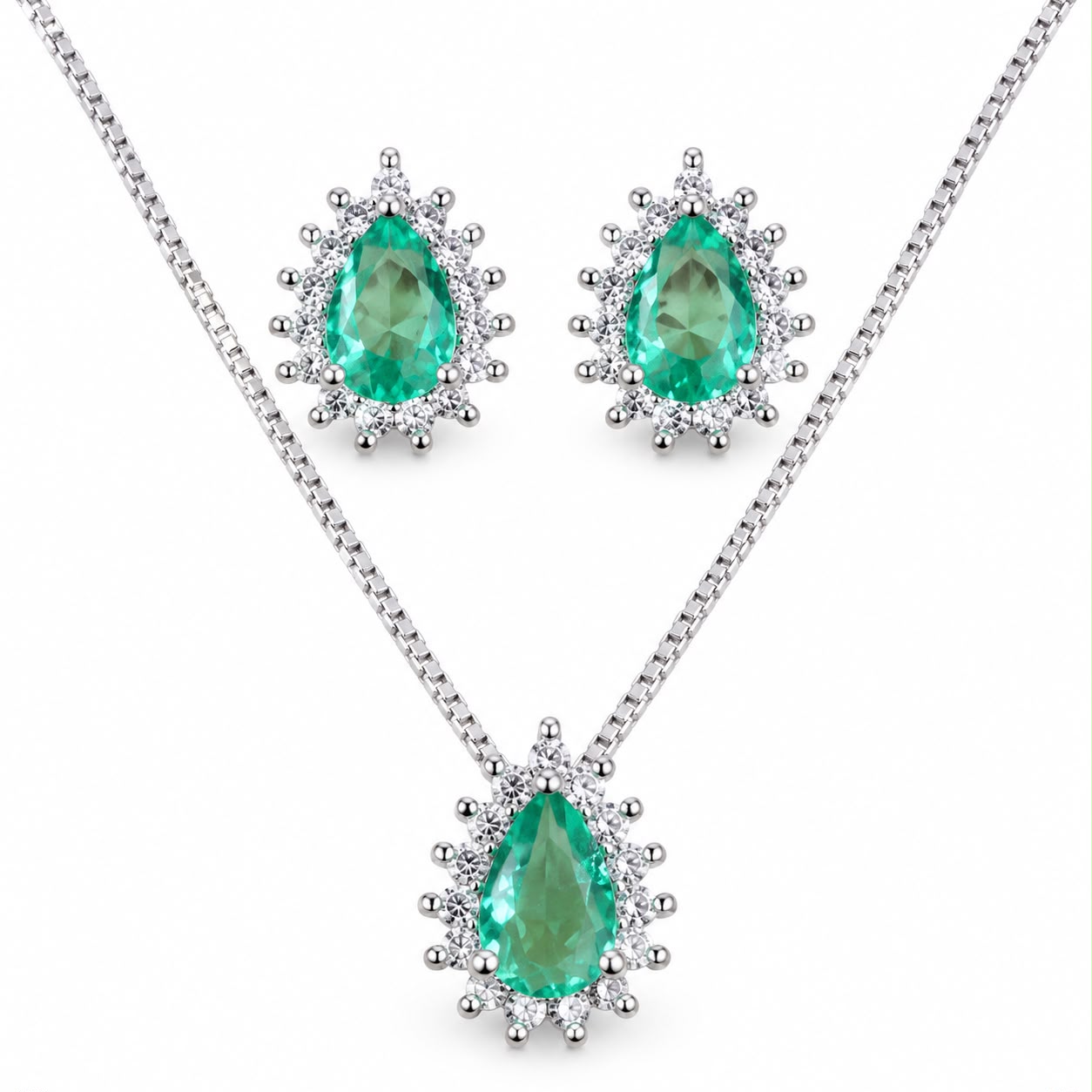 Conjunto Gota turmalina Cravejada