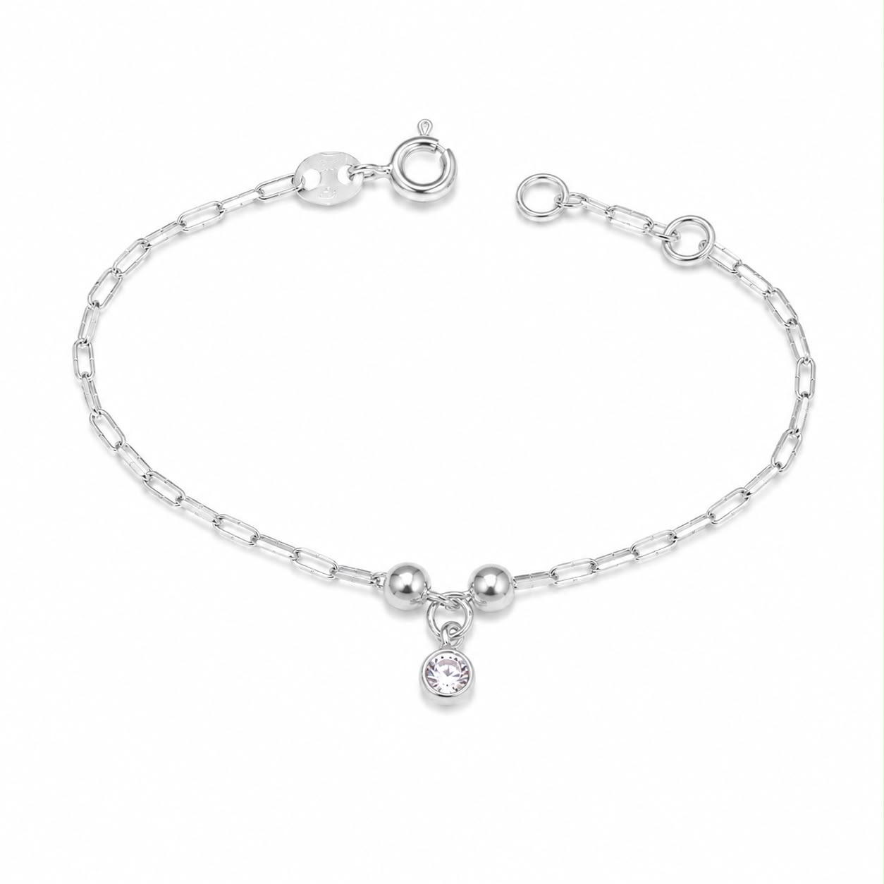 Pulseira Infantil 2 Bolas E Pedrinha 1,2g