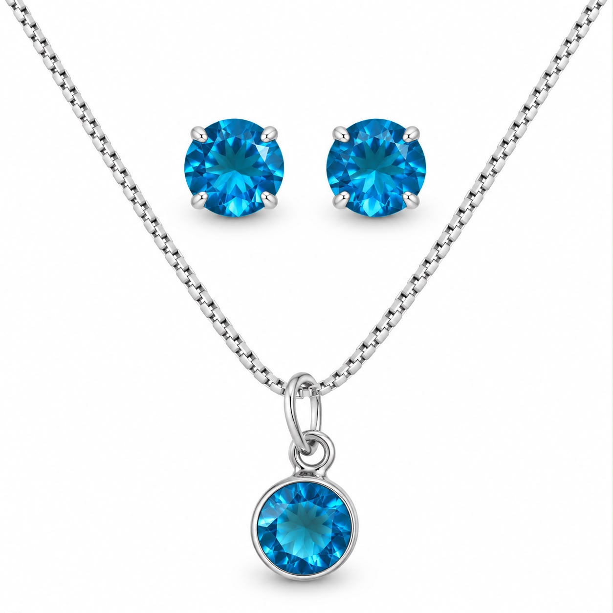 Conjunto Redondo azul claro 6mm
