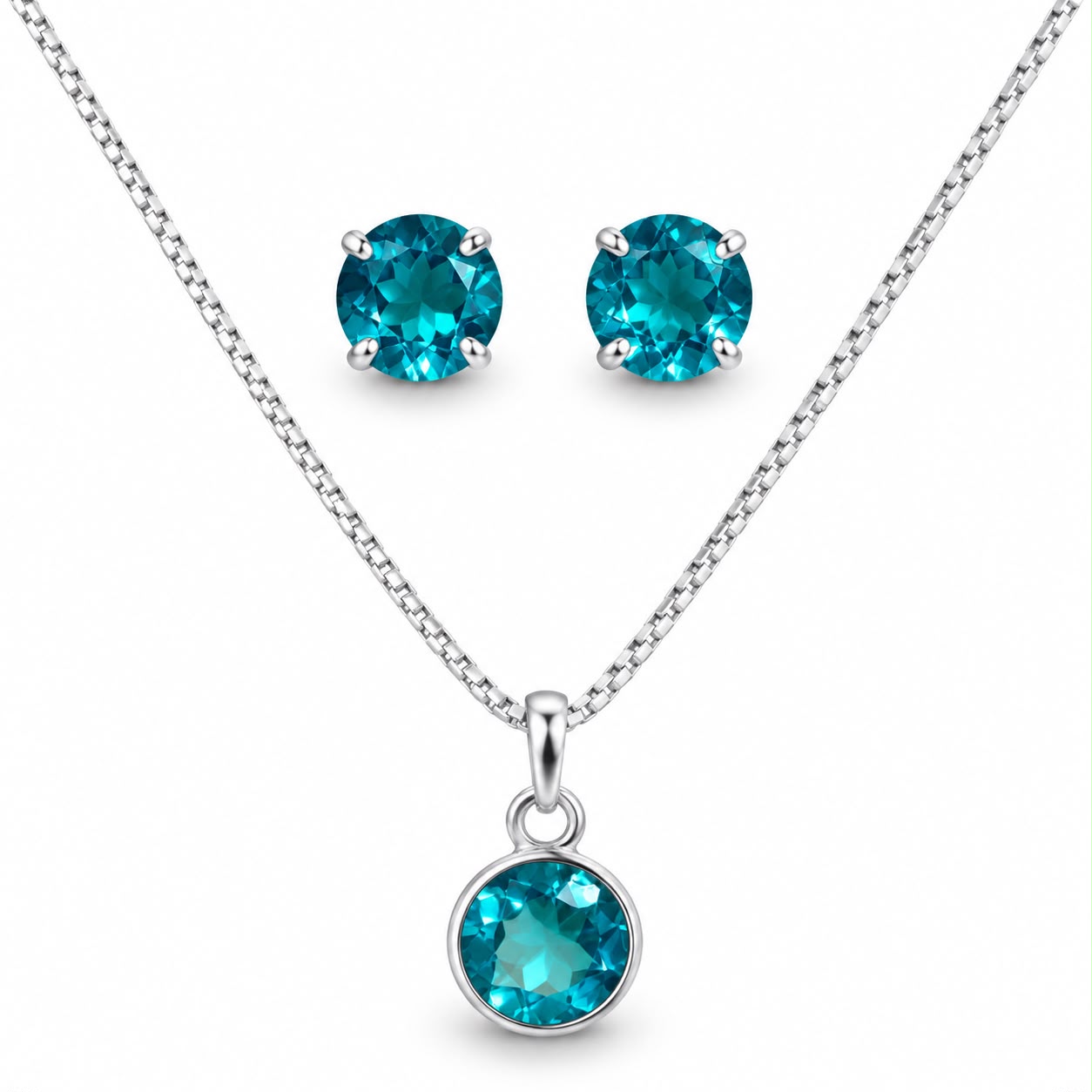 Conjunto Redondo turmalina 6mm