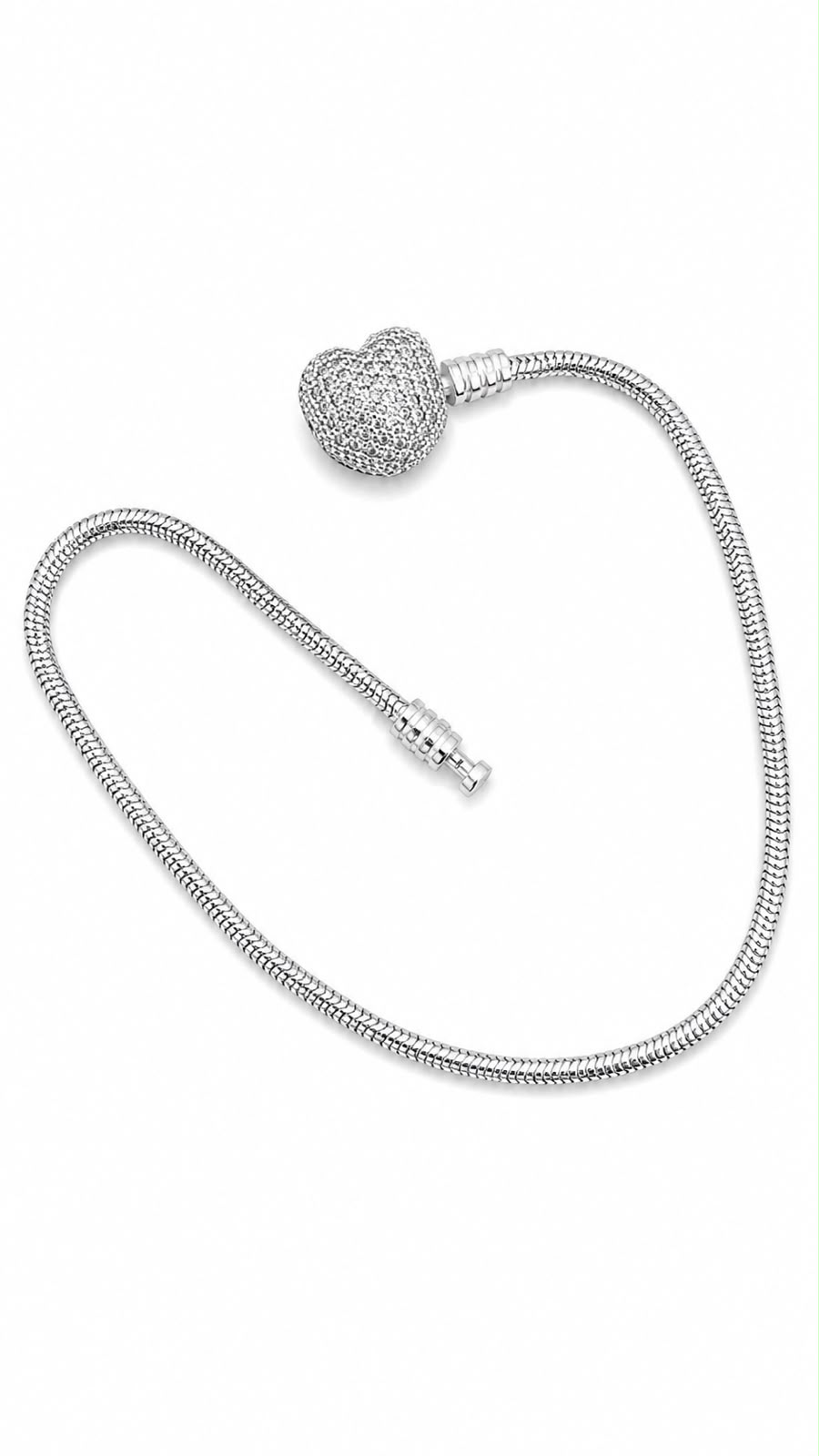 Pulseira Para Berloque Fecho Coração Crav