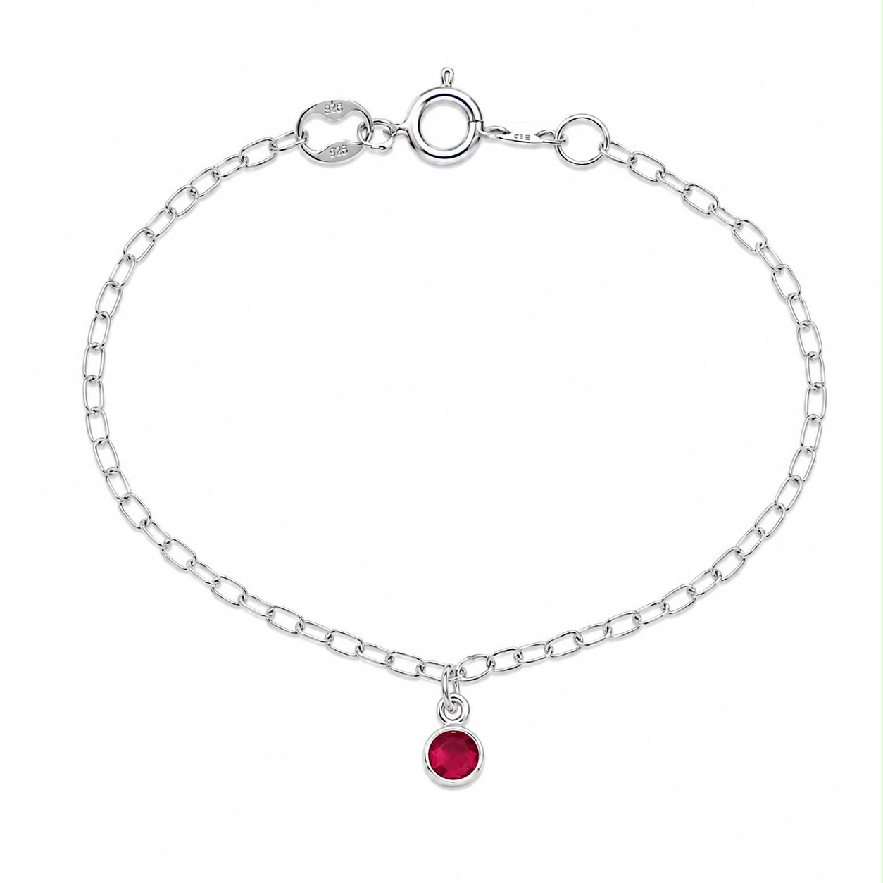 Pulseira Infantil Uma Pedra Red Pend 1g